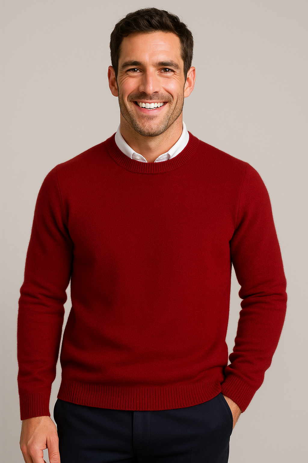 LOUIS - pull col rond classique pour homme