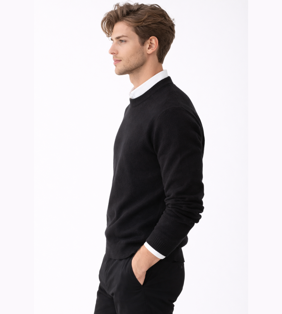 PAUL - pull col rond fine maille pour homme