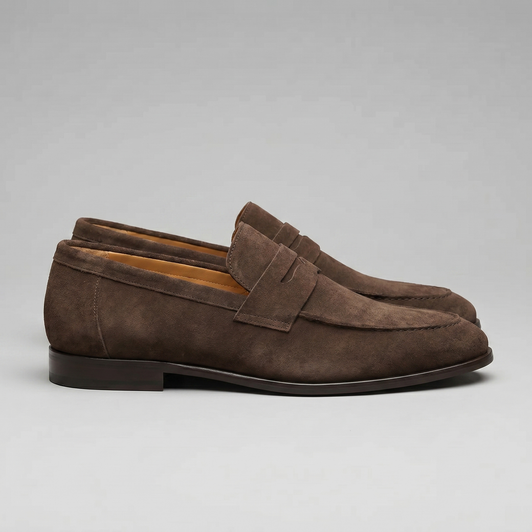 TIMOTHÉE - mocassins penny façon suède pour homme