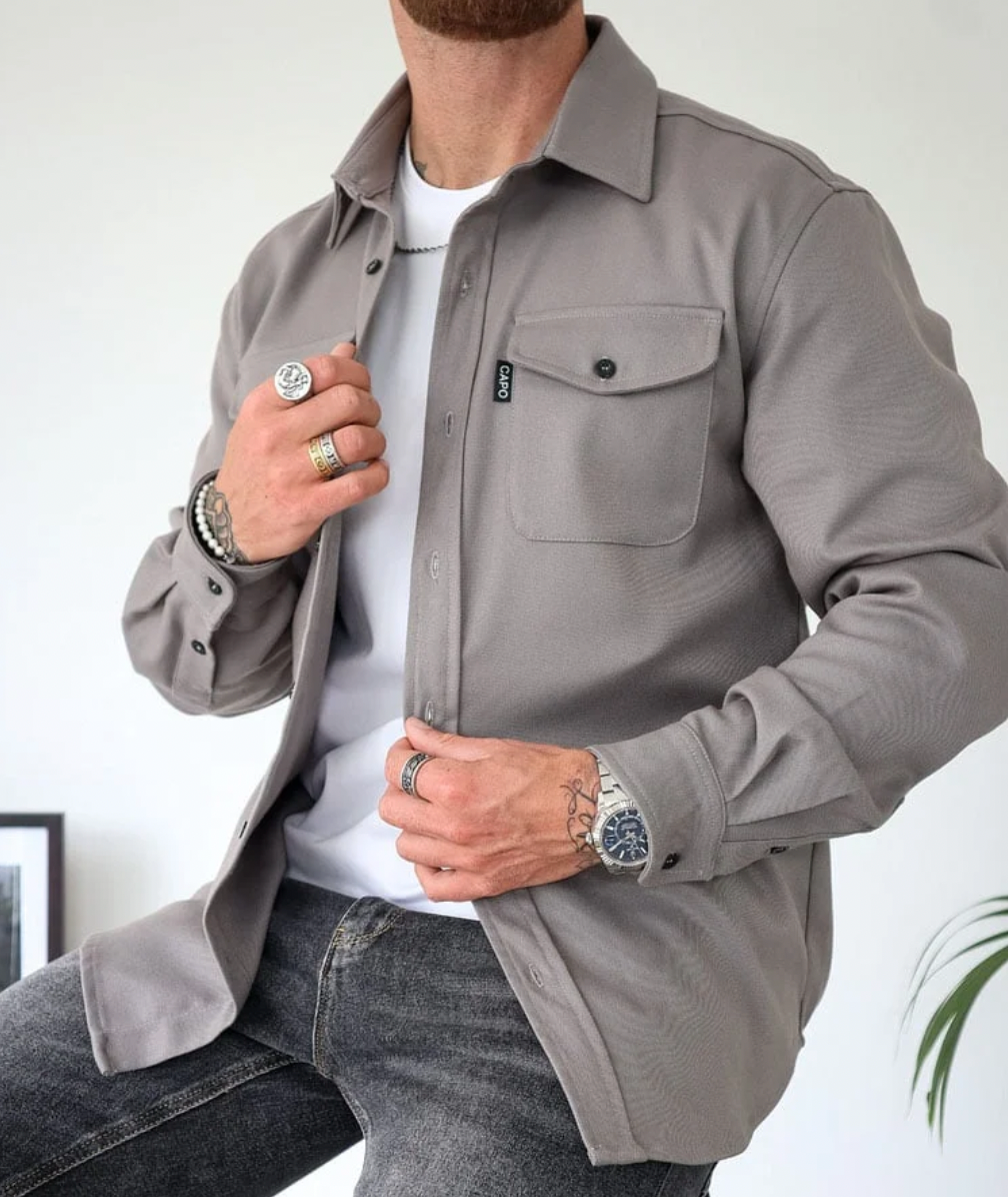 ANTOINE - surchemise boutonnée poches poitrine pour homme