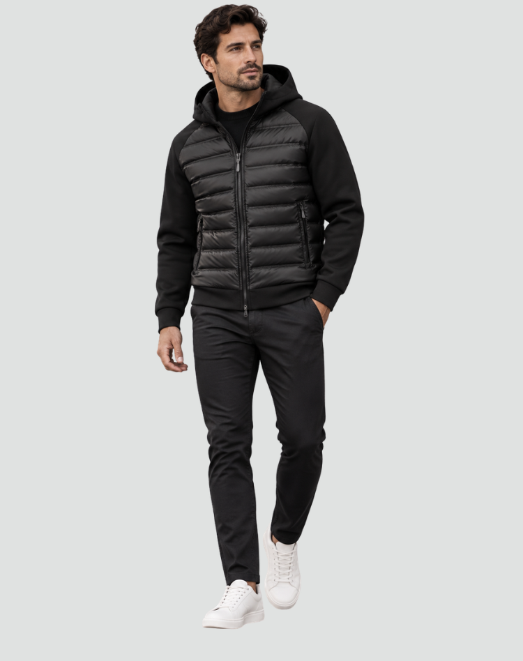 ANSELME - doudoune hybride matelassée à capuchon pour homme