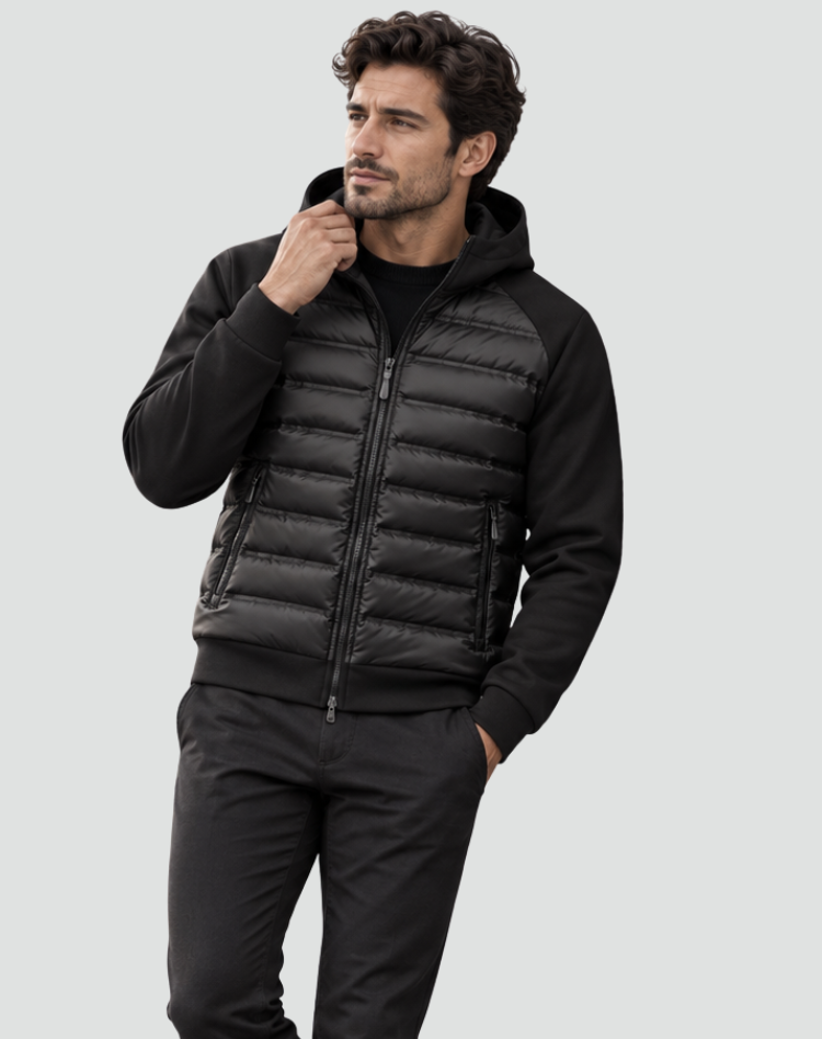 ANSELME - doudoune hybride matelassée à capuchon pour homme