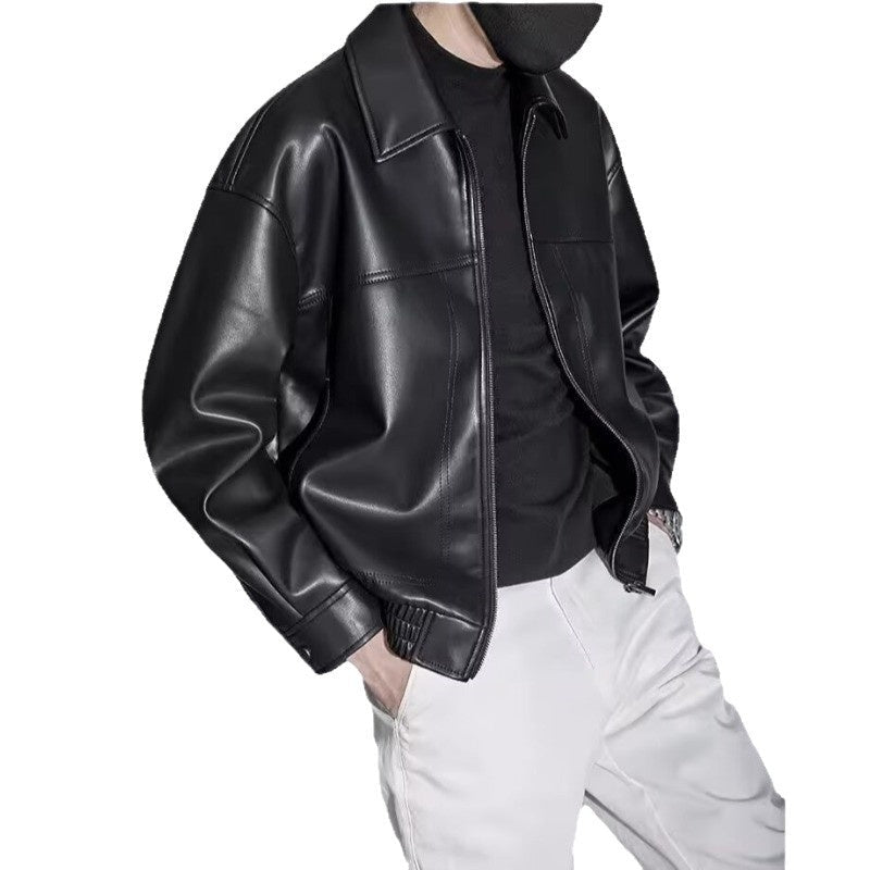 ODILON - veste slim fit effet cuir col droit pour homme