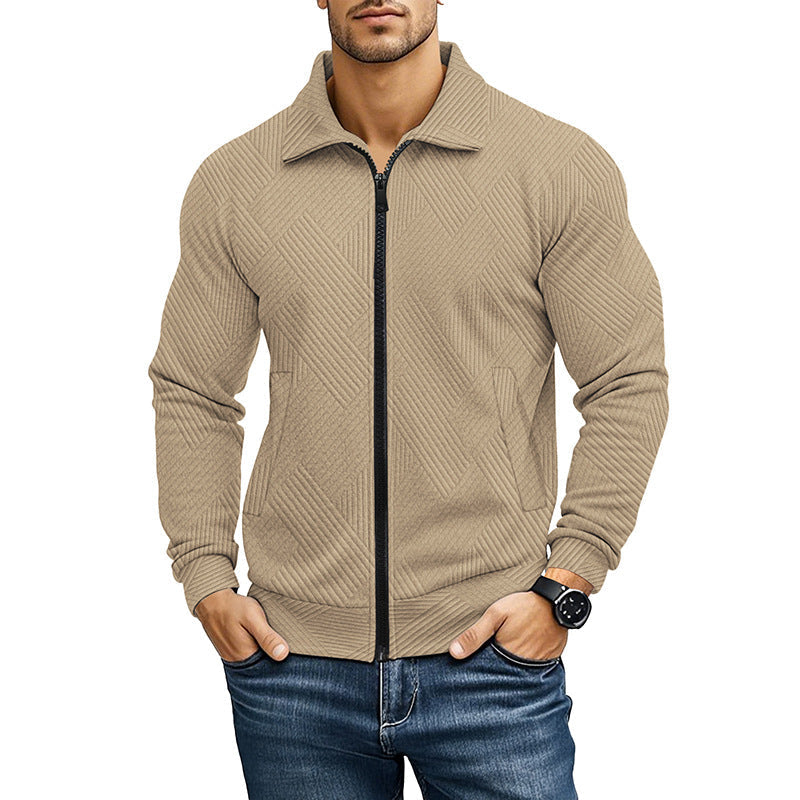 CHARLES - gilet zippé maille côtelée pour homme