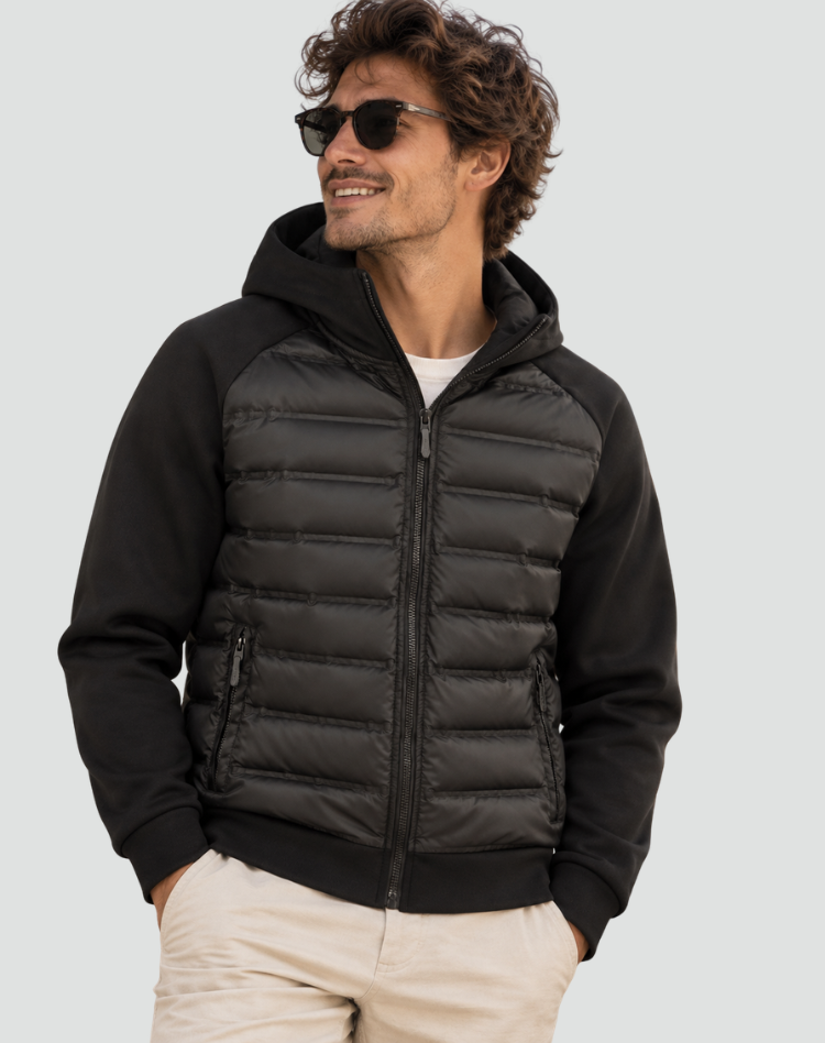 ANSELME - doudoune hybride matelassée à capuchon pour homme