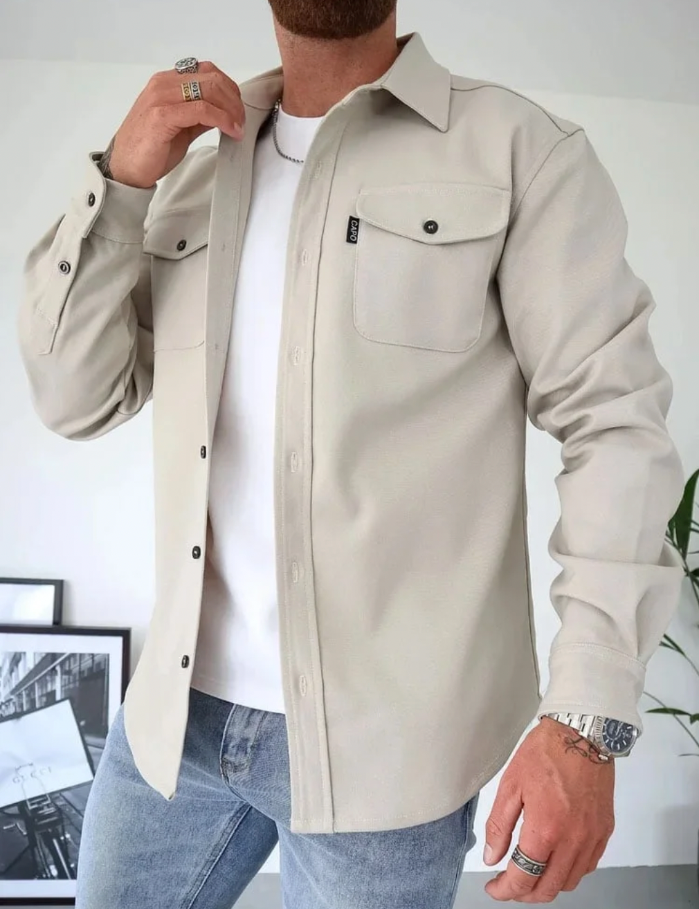 ANTOINE - surchemise boutonnée poches poitrine pour homme