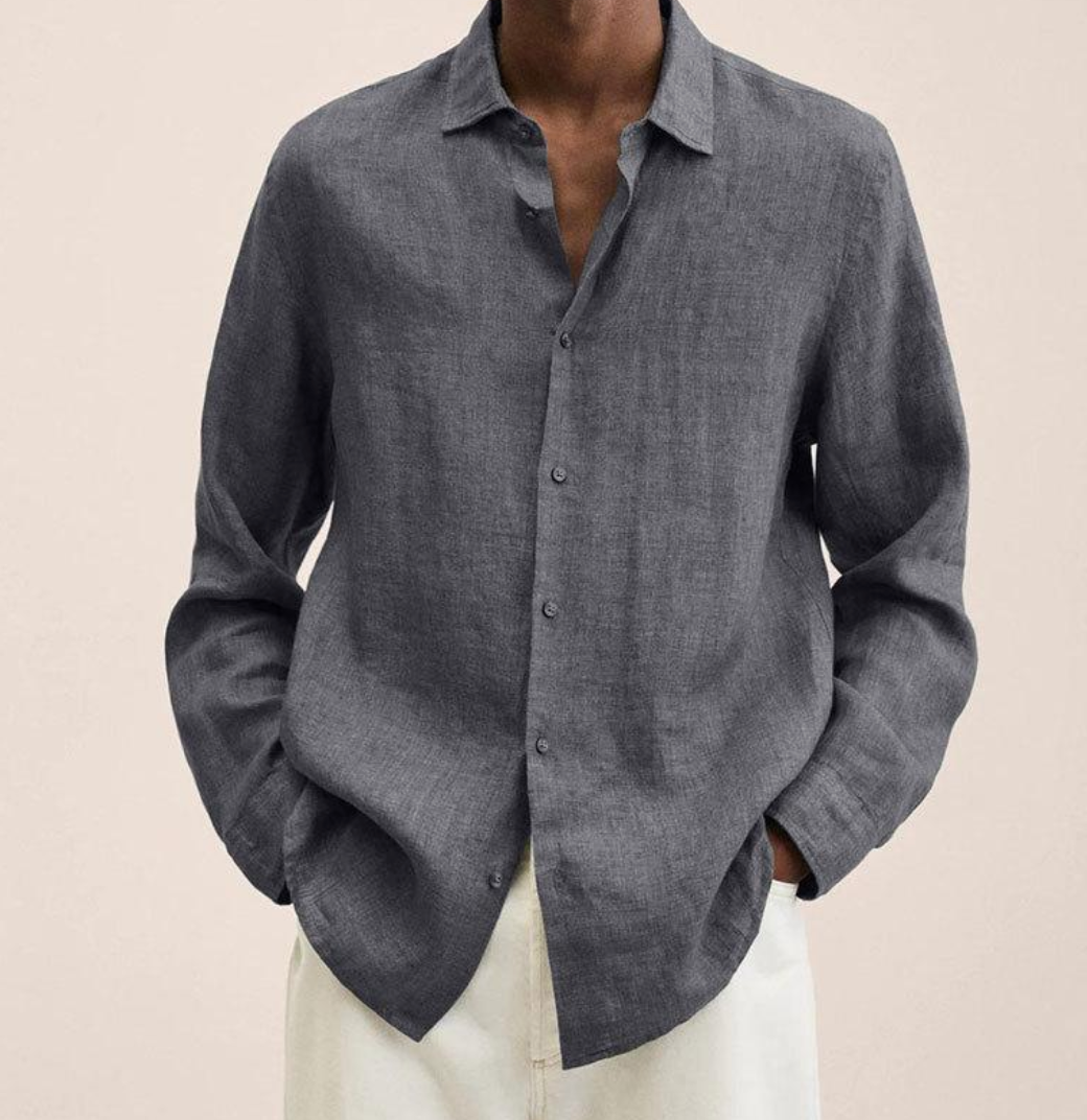 Chemise Lin Coupe Classique Manches Longues homme - vue 6