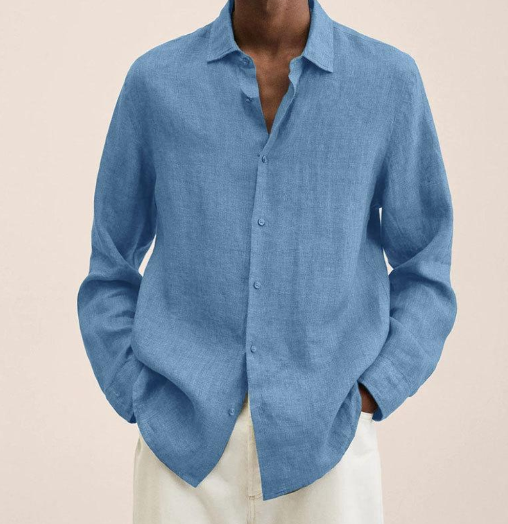 Chemise Lin Coupe Classique Manches Longues homme - vue 2
