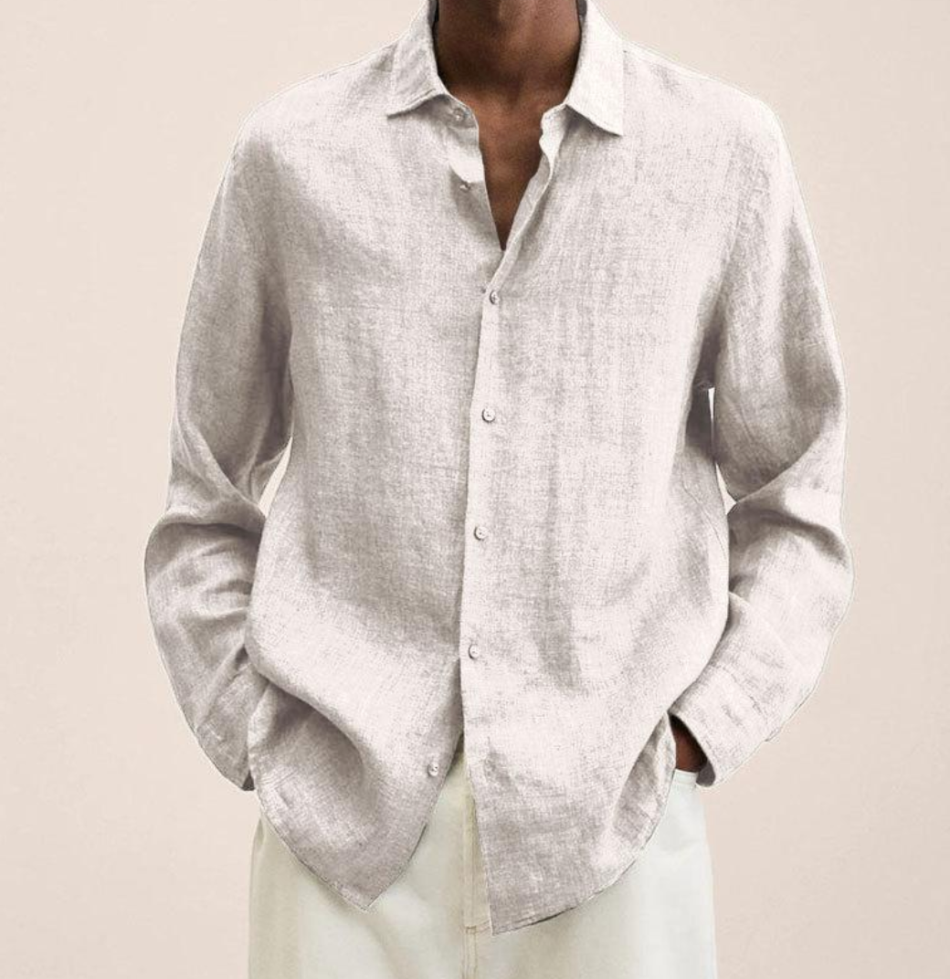 Chemise Lin Coupe Classique Manches Longues homme - vue 5