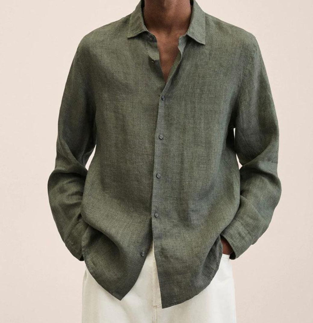 Chemise Lin Coupe Classique Manches Longues homme - vue 10