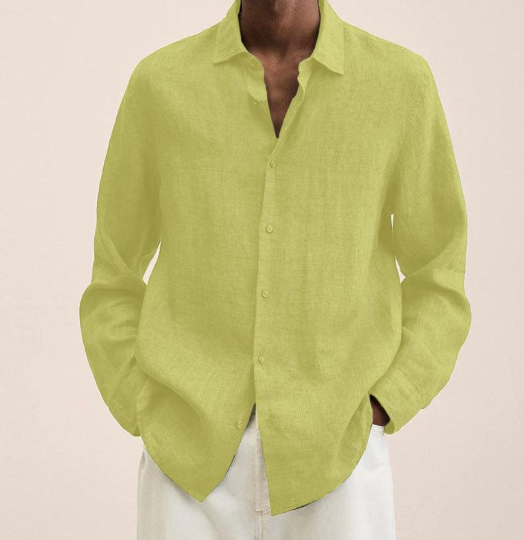 Chemise Lin Coupe Classique Manches Longues homme - vue 9