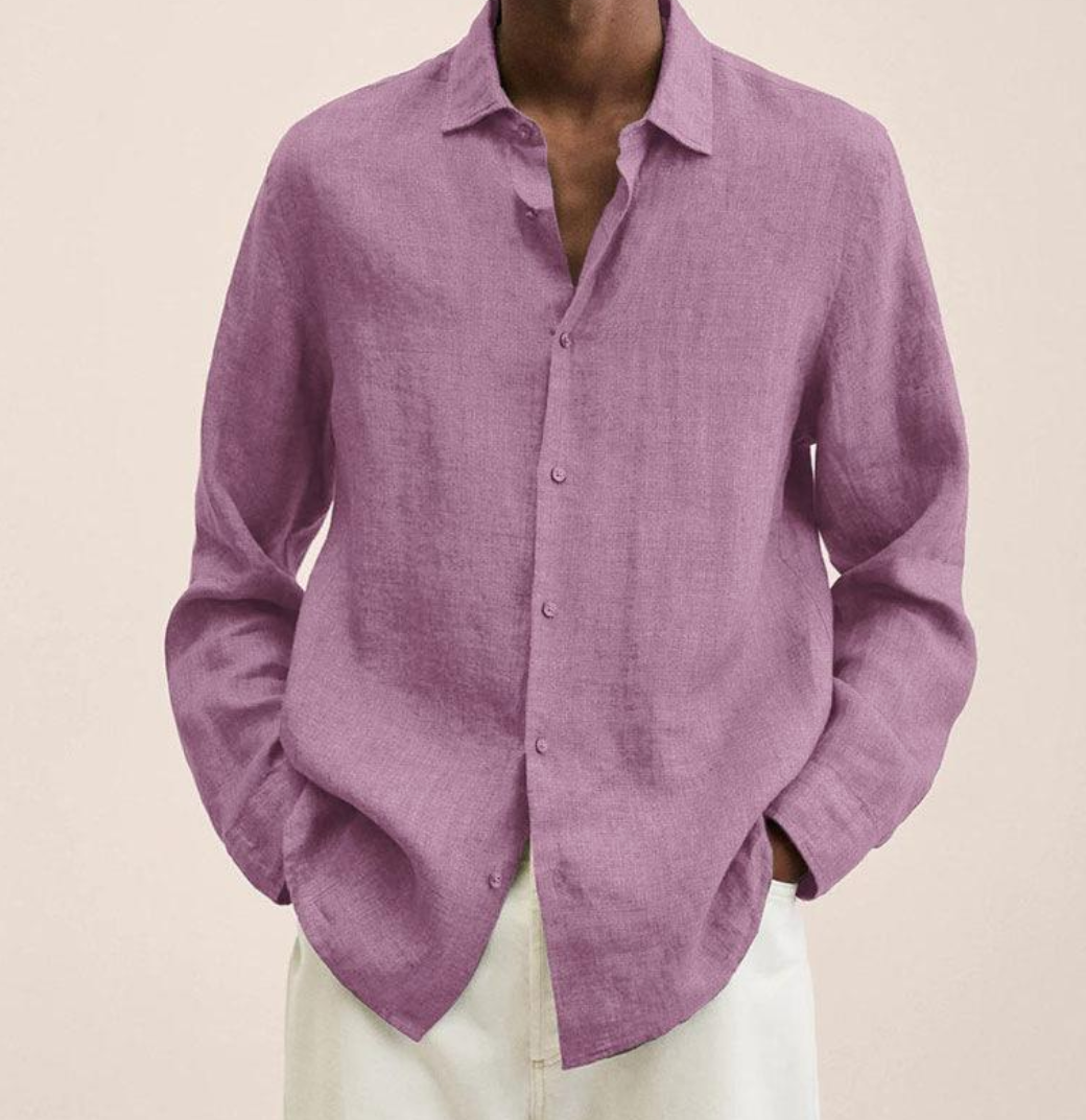 Chemise Lin Coupe Classique Manches Longues homme - vue 8