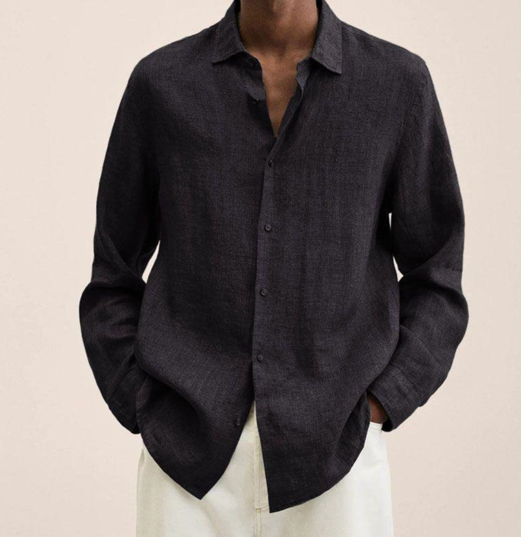 Chemise Lin Coupe Classique Manches Longues homme - vue 3