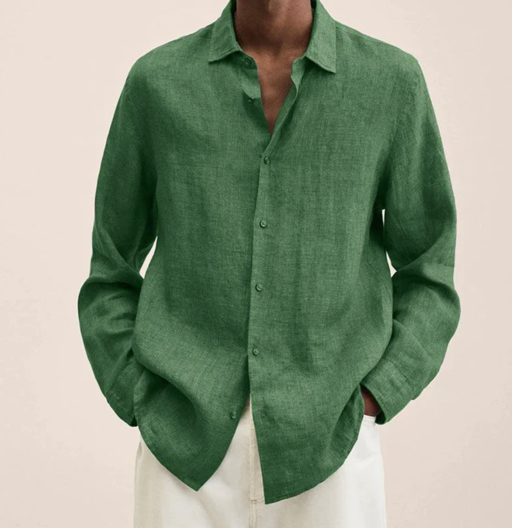 Chemise Lin Coupe Classique Manches Longues homme - vue 7