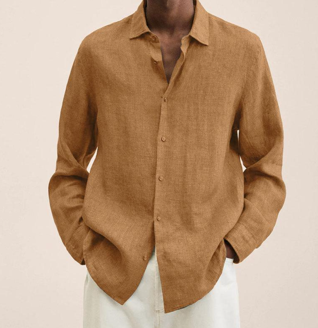 Chemise Lin Coupe Classique Manches Longues homme - vue 4
