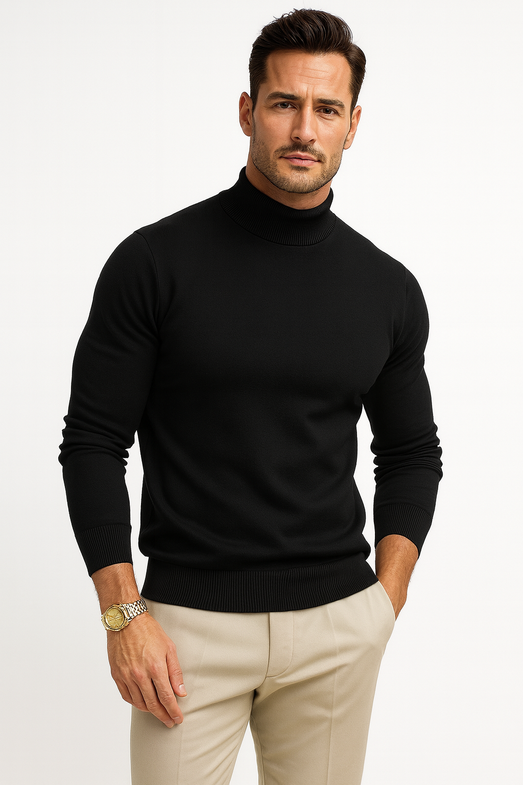 HENRI - pull col roulé fin pour homme