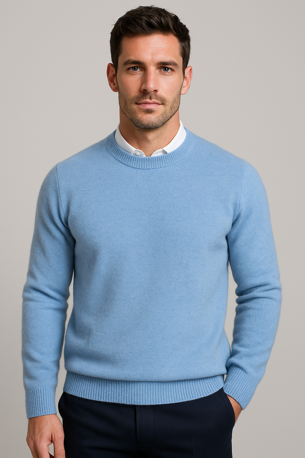 LOUIS - pull col rond classique pour homme