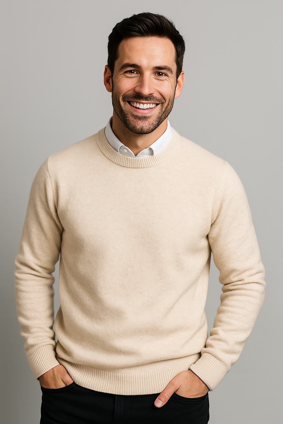 LOUIS - pull col rond classique pour homme