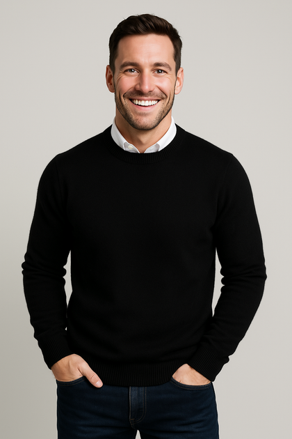 LOUIS - pull col rond classique pour homme