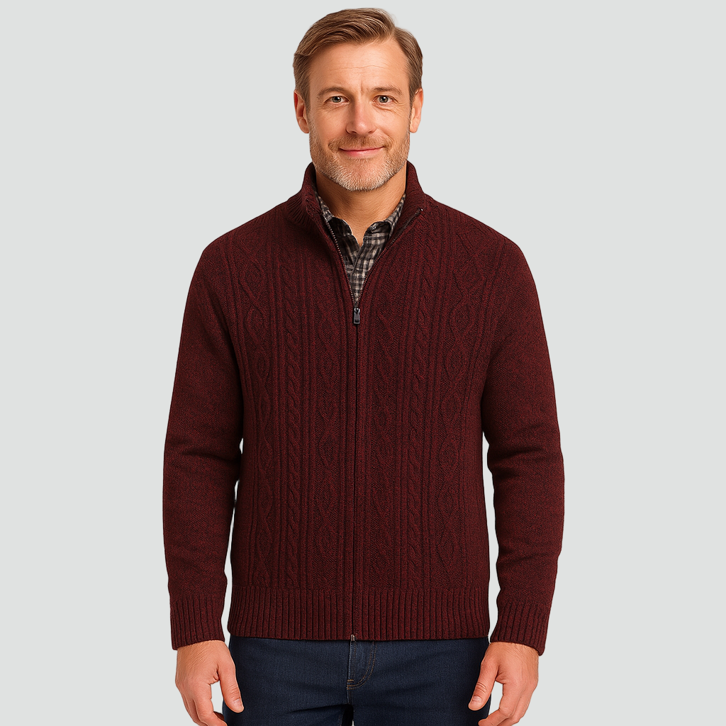 ARTHUR - gilet zippé torsadé pour homme
