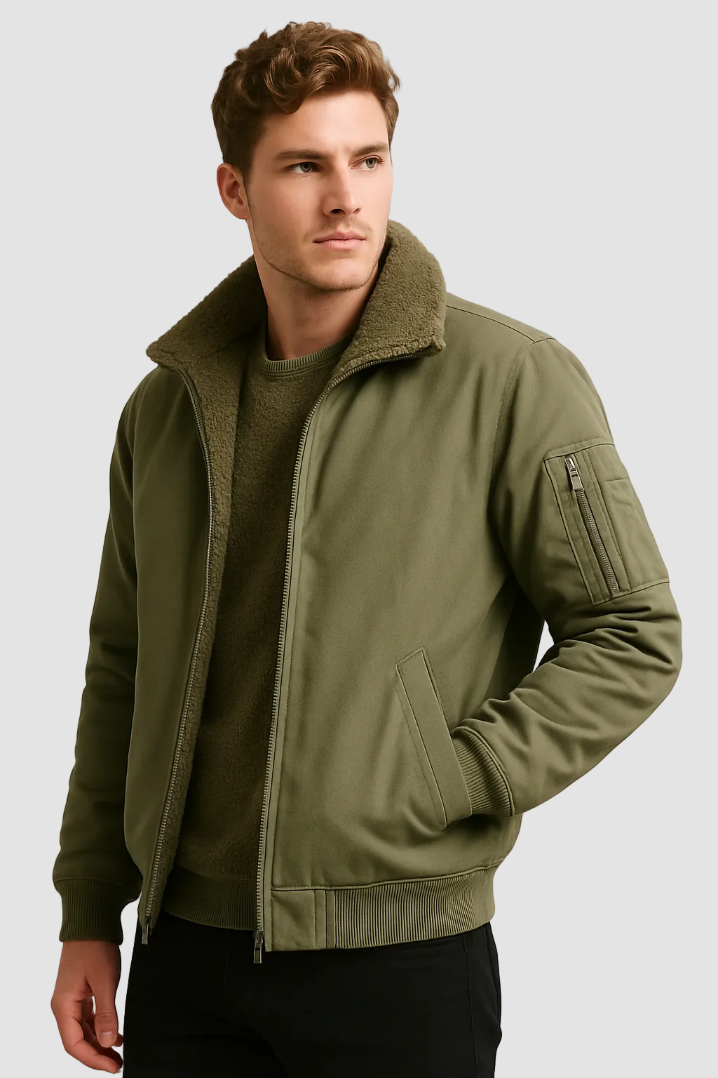 MARC - bomber à col fourrure pour homme