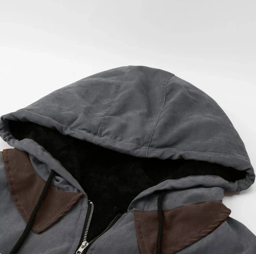 LANDRY - veste mi-saison doublée polaire à capuchon pour homme