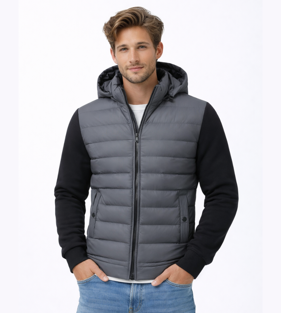 ANSELME - doudoune hybride matelassée à capuchon pour homme