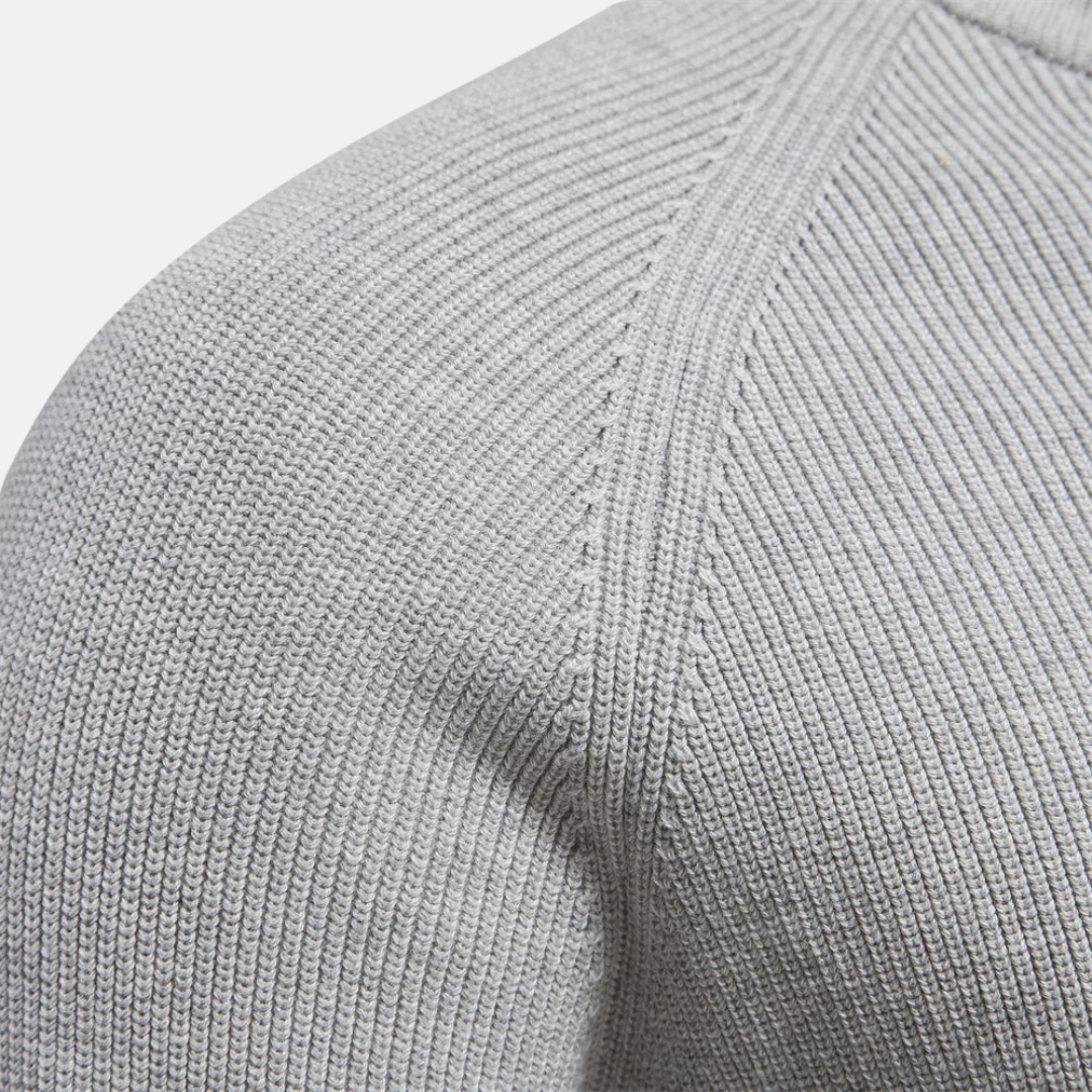 CYRIL - pull demi-zip côtelé col montant pour homme