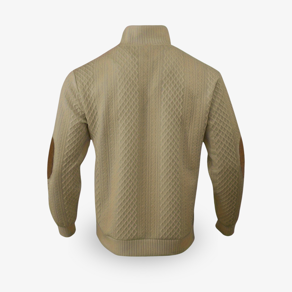 SYLVAIN - pull torsadé coudières col boutonné pour homme