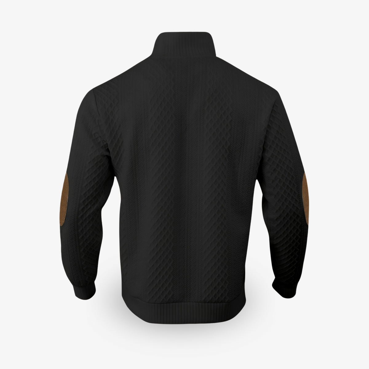 SYLVAIN - pull torsadé coudières col boutonné pour homme