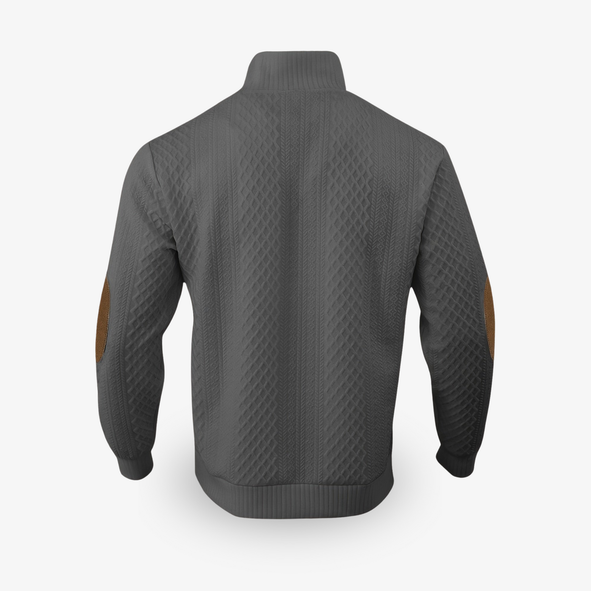 SYLVAIN - pull torsadé coudières col boutonné pour homme