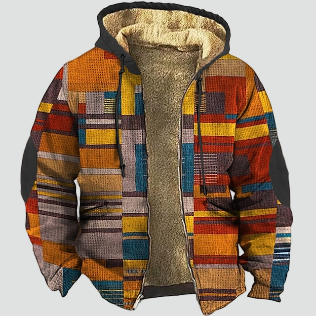 BERNARD - veste polaire à capuche patchwork pour homme