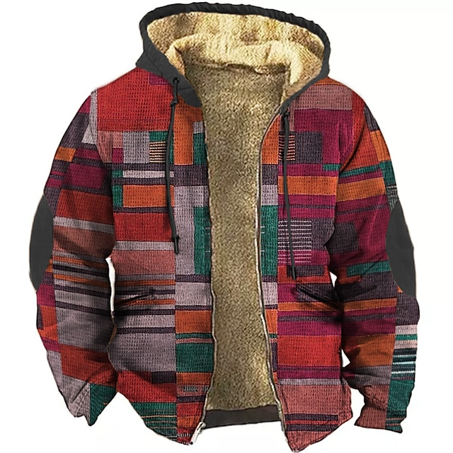 BERNARD - veste polaire à capuche patchwork pour homme