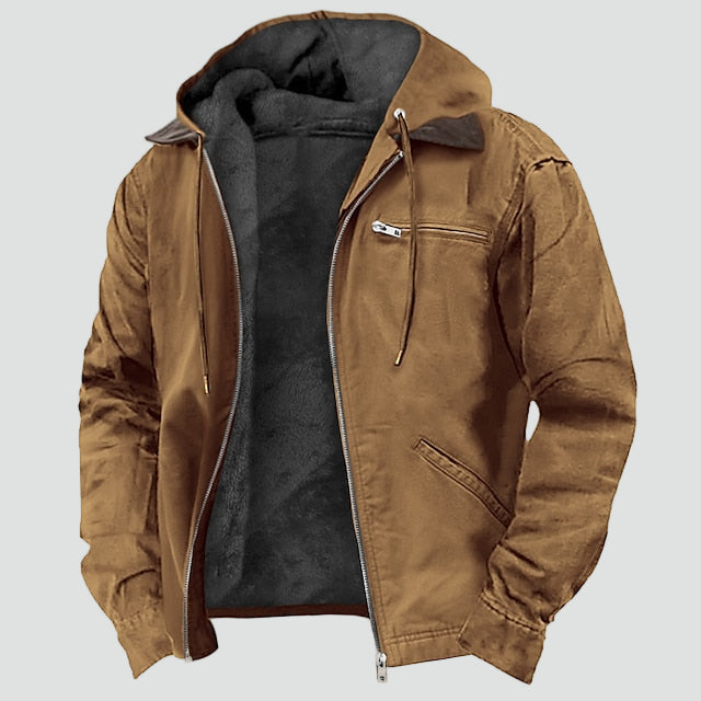 LANDRY - veste mi-saison doublée polaire à capuchon pour homme