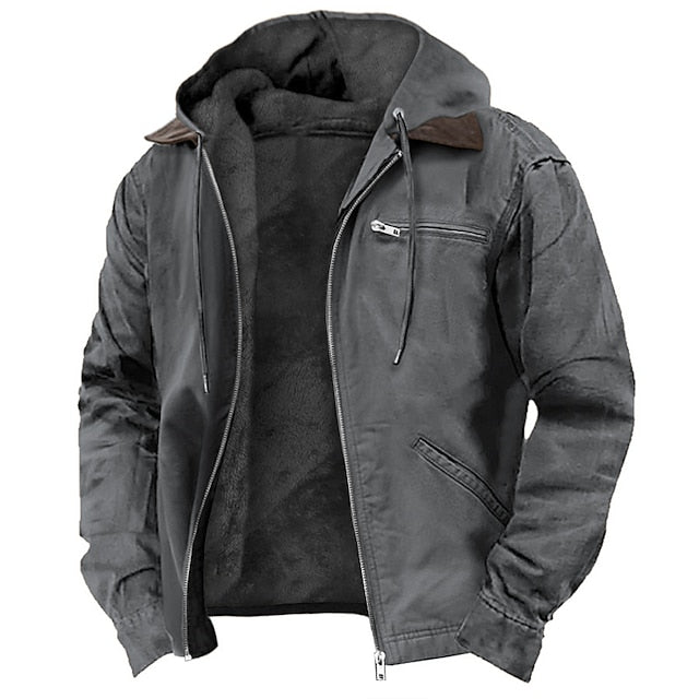LANDRY - veste mi-saison doublée polaire à capuchon pour homme