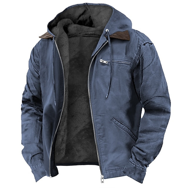LANDRY - veste mi-saison doublée polaire à capuchon pour homme