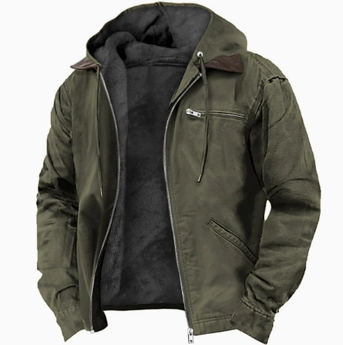 LANDRY - veste mi-saison doublée polaire à capuchon pour homme