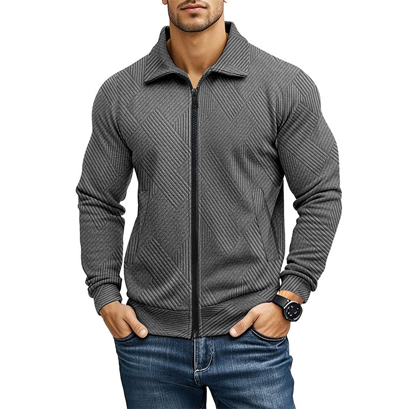 CHARLES - gilet zippé maille côtelée pour homme