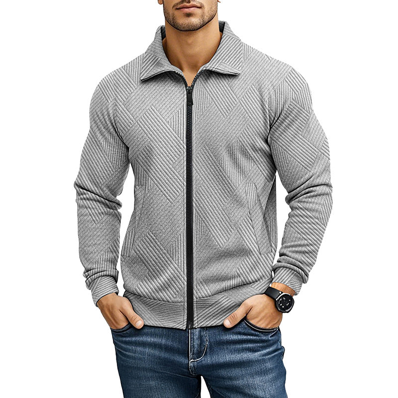 CHARLES - gilet zippé maille côtelée pour homme