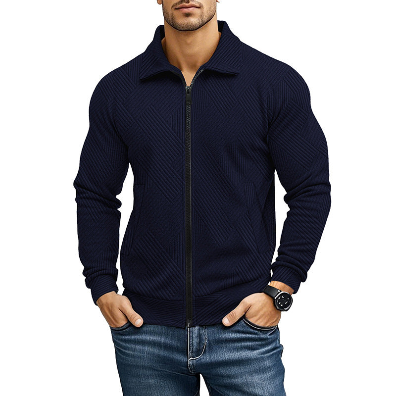 CHARLES - gilet zippé maille côtelée pour homme