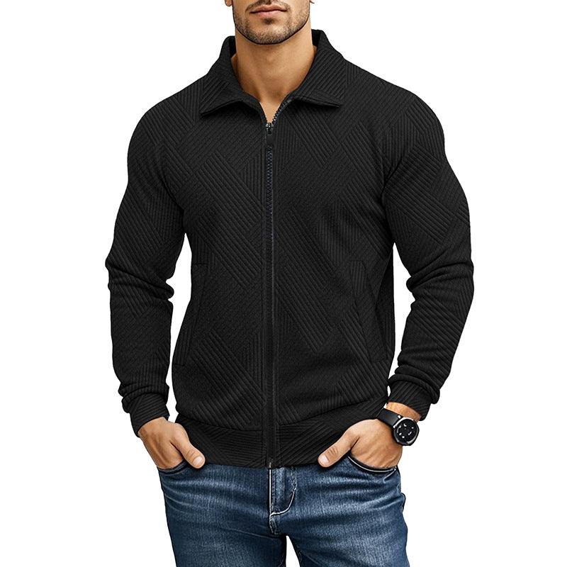 CHARLES - gilet zippé maille côtelée pour homme
