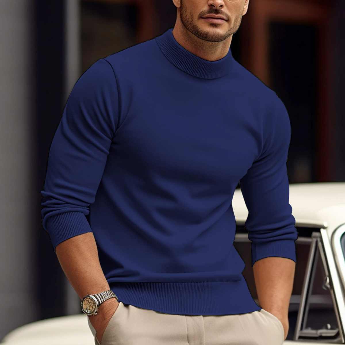 HENRI - pull col roulé fin pour homme