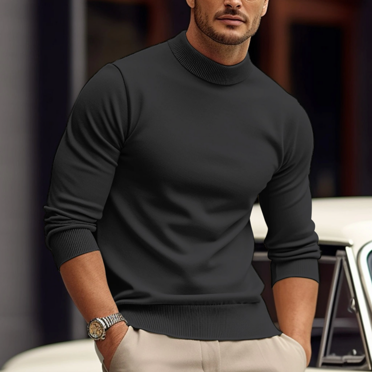 HENRI - pull col roulé fin pour homme