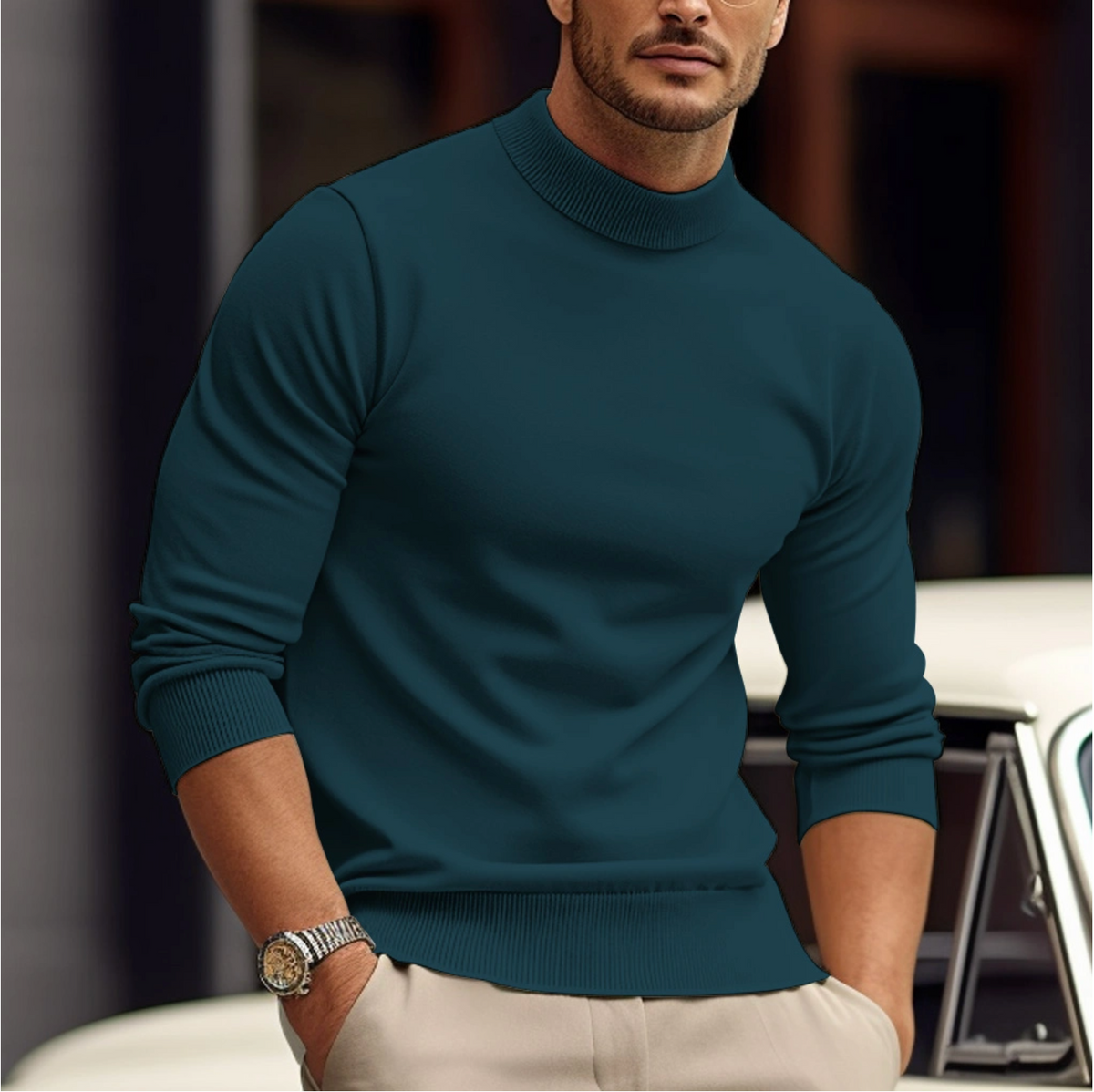 HENRI - pull col roulé fin pour homme