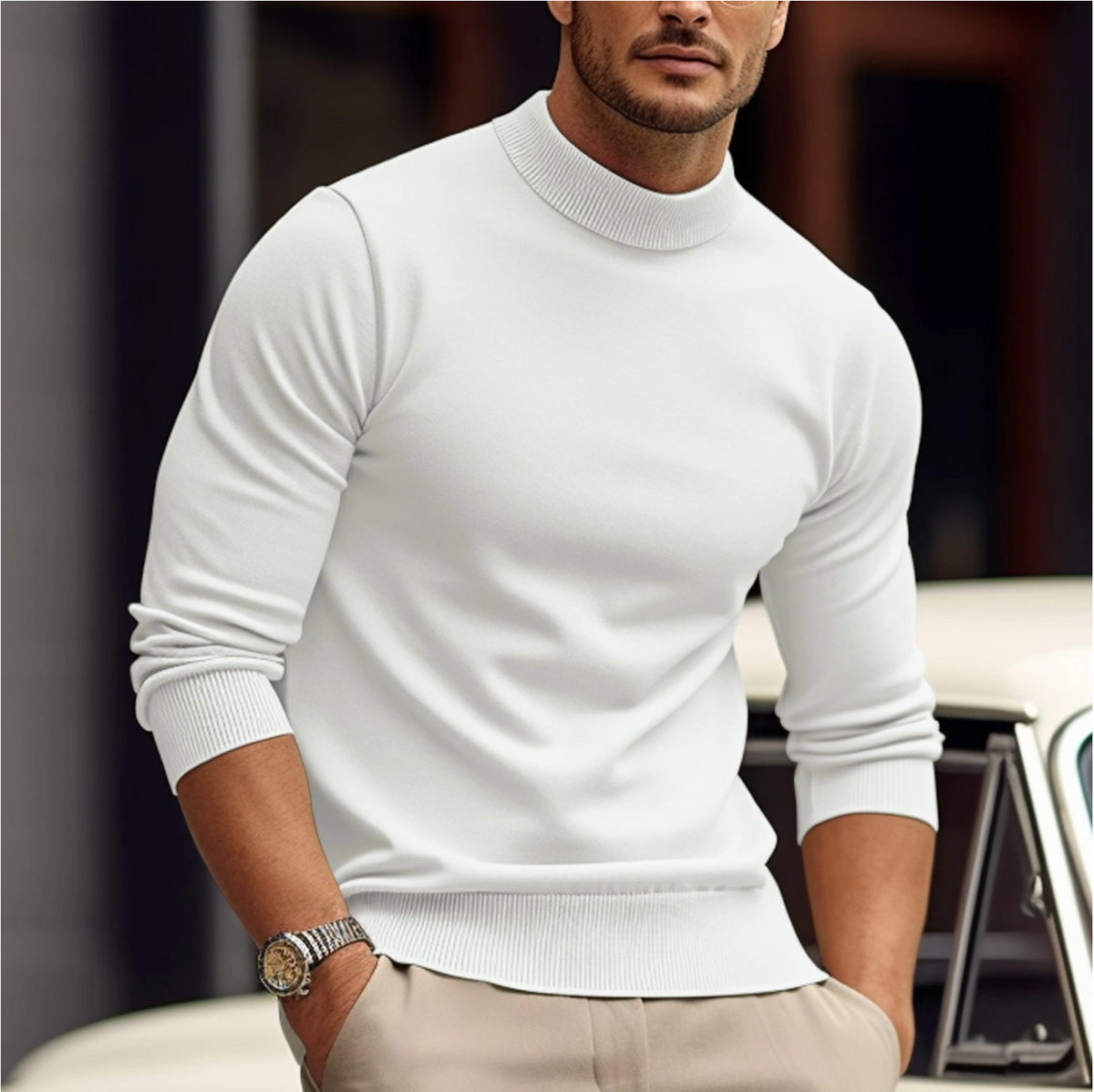 HENRI - pull col roulé fin pour homme