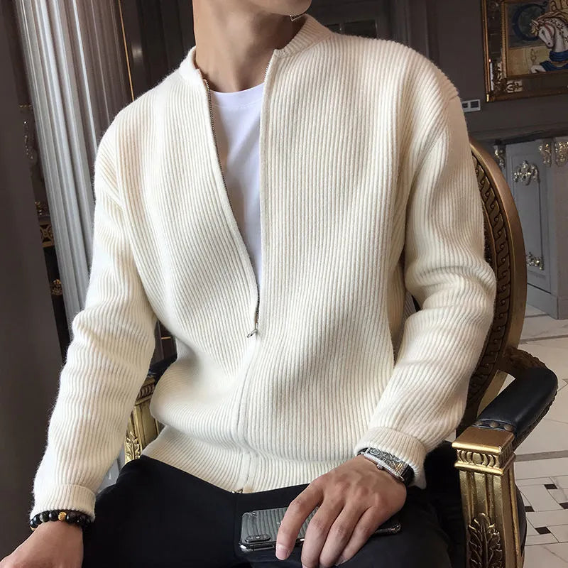 FABIEN - gilet côtelé zip intégral pour homme