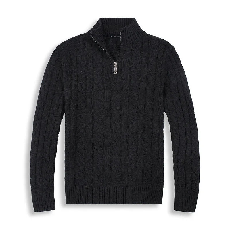 Pull Torsadé Coton Demi-Zip homme - vue 3
