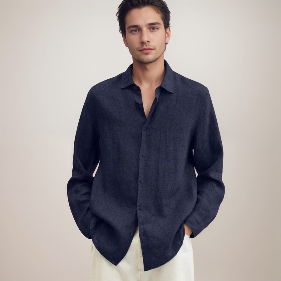 Chemise Lin Coupe Classique Manches Longues homme