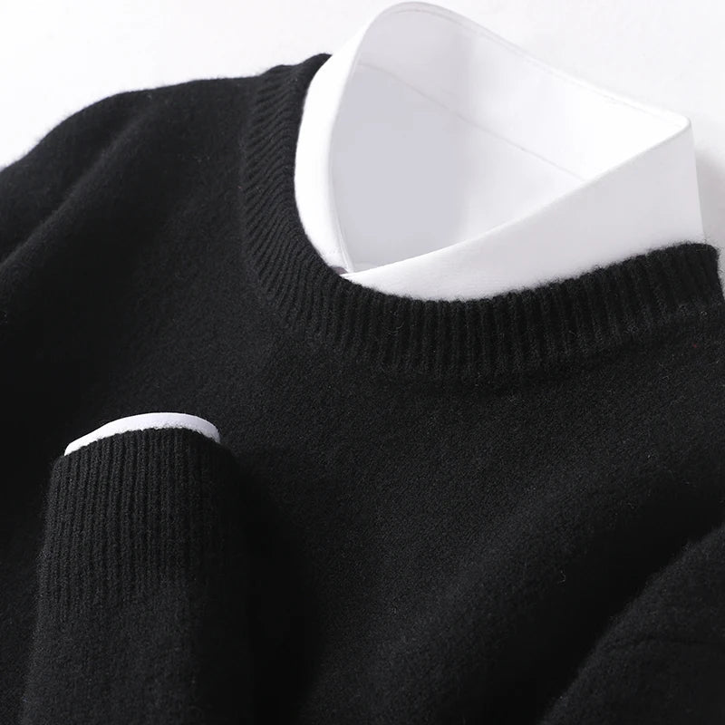 PAUL - pull col rond fine maille pour homme