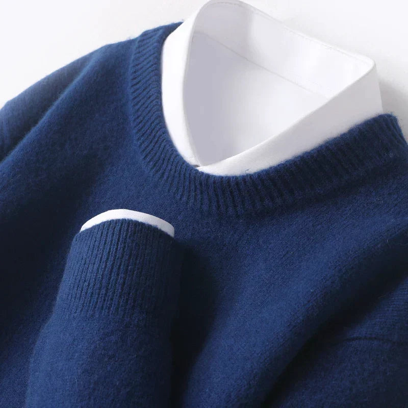 PAUL - pull col rond fine maille pour homme
